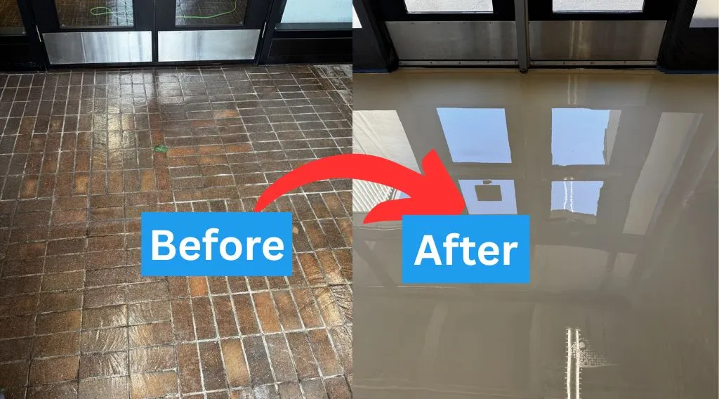 Gallery 2 before and after result for epoxy flooring austin texas 78728